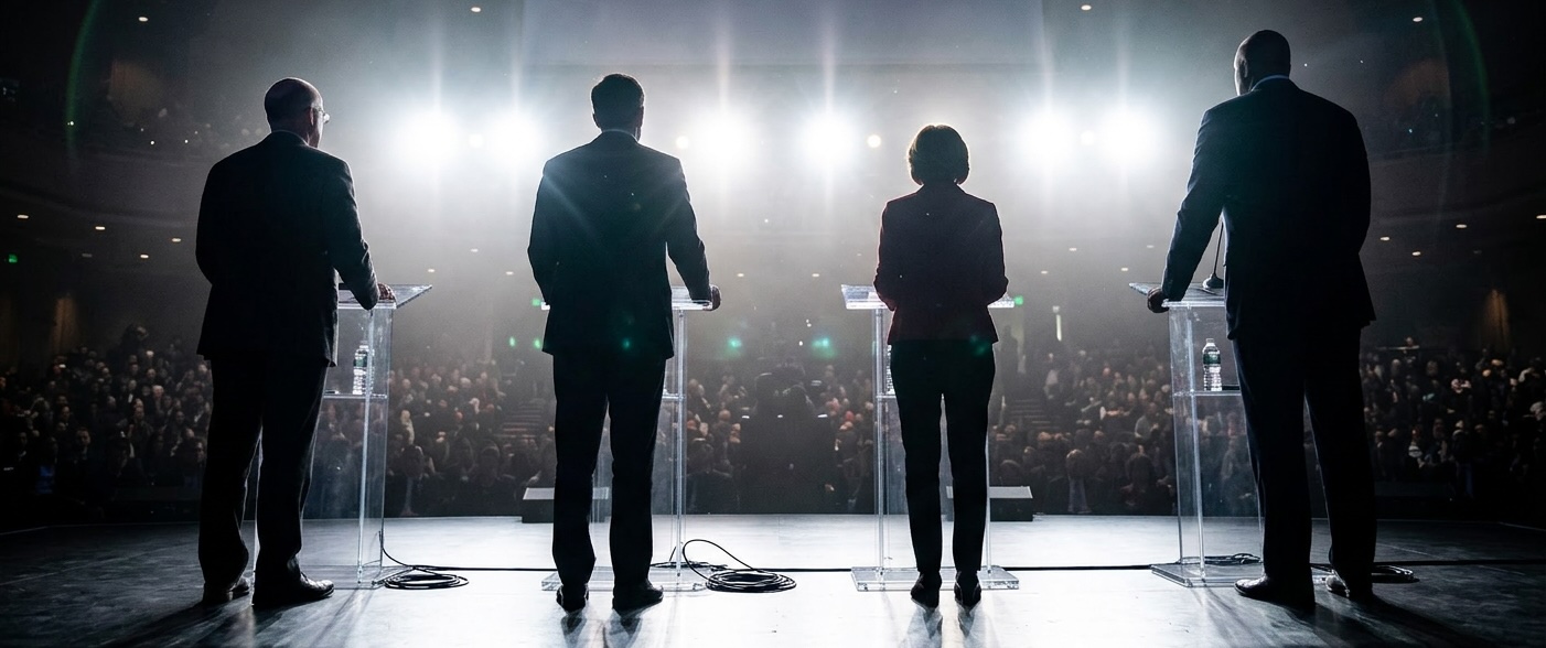 Kansas gubernatorial debate stage